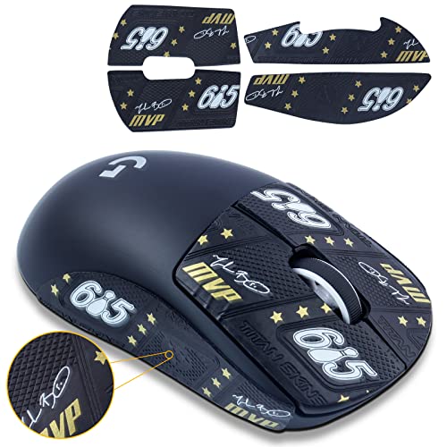 Mouse Anti-Slip Grip Tape fit for Logitech G PRO X Superlight Wireless Gaming Mouse Sticker Skin Professional Mouse Upgrade Kit Self-Adhesive Design Sweat Resistant Easy to Apply(Black) von Hyekic