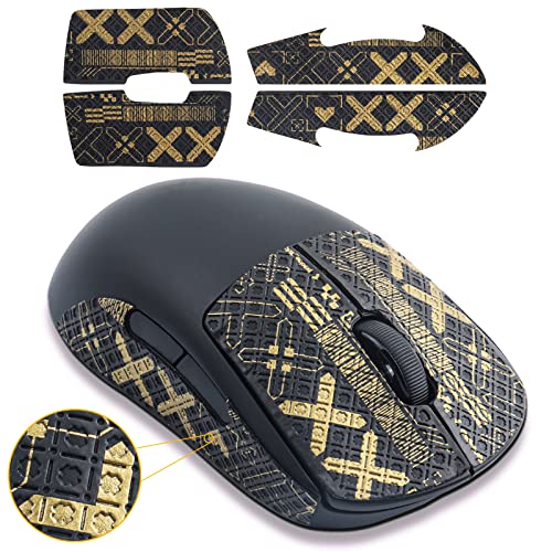 Mouse Grip Tape fit for Logitech G PRO, 4pcs Anti-Slip Gaming Mouse Skins Self-Adhesive Pre-Cut Stickers-Sweat Resistant-Easy to Use-Professional Mice Upgrade Kit(Black Gold) von Hyekic