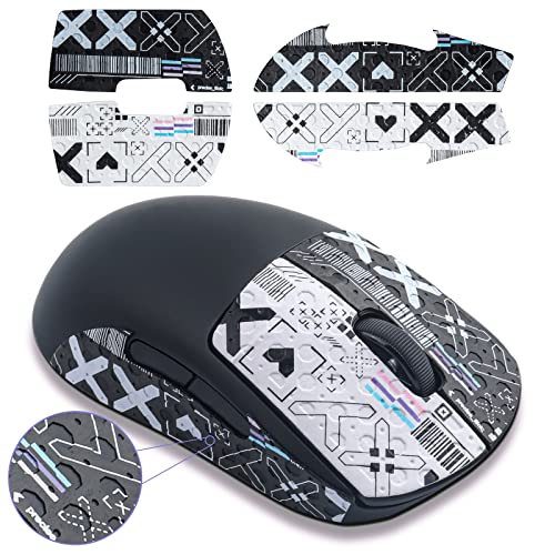 Mouse Grip Tape fit for Logitech G PRO, 4pcs Anti-Slip Gaming Mouse Skins Self-Adhesive Pre-Cut Stickers-Sweat Resistant-Easy to Use-Professional Mice Upgrade Kit(Black White) von Hyekic