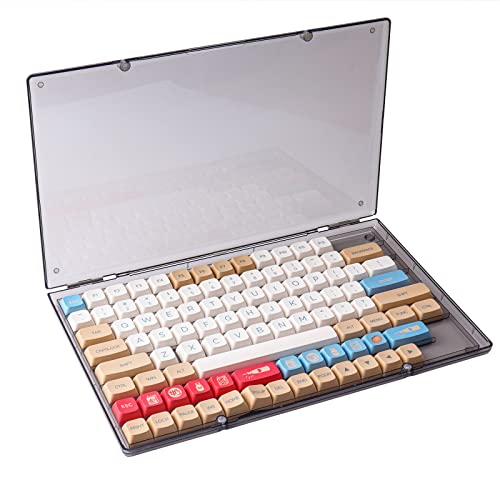 Hyekit Keycaps Aufbewahrungsbox, 1 Stück ABS Staubdichte Vitrine mit Magnetverschlüssen, Transparente Sammelbox für Cherry XDA SA OEM MSA DSA Profil Mechanische Tastatur Tastenkappe (Schwarz Transparent) von Hyekit