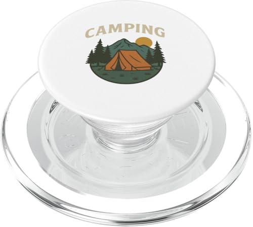 Retro Camping Natur Szene mit Outdoor Exploration PopSockets PopGrip für MagSafe von HyggeGoods