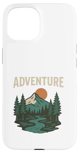 Retro-Wander-Naturszene mit Outdoor-Erkundung Hülle für iPhone 15 von HyggeGoods