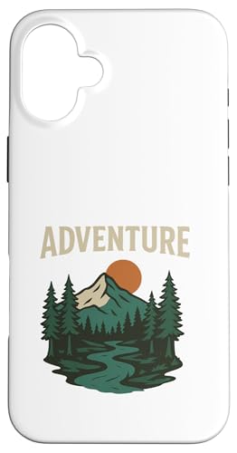 Retro-Wander-Naturszene mit Outdoor-Erkundung Hülle für iPhone 16 Plus von HyggeGoods