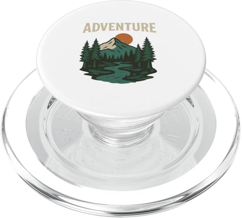Retro-Wander-Naturszene mit Outdoor-Erkundung PopSockets PopGrip für MagSafe von HyggeGoods