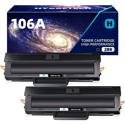 Hyggetech 106A W1106A Toner Compatible with HP W1106A 106A 2Schwarz for HP Laser MFP 137fwg HP 107w Toner Laser 107a 107r 135a Toner MFP 137fwg Laser MFP 135wg 135w 137fnw von Hyggetech