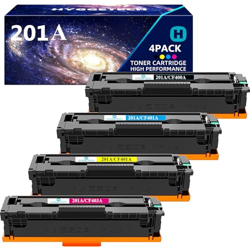 Hyggetech 201A Compatible Toner Replacement for HP 201A CF400A Toner for HP Color Laserjet Pro MFP M252n M252 M277dw M277n M252dw M277 M274n M277c6 (BK 1CMY) von Hyggetech