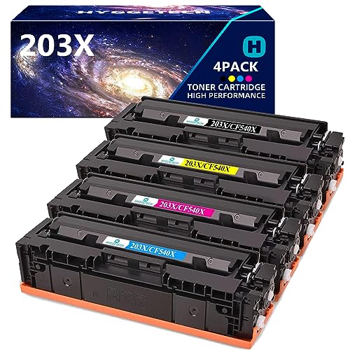 Hyggetech 203X Kompatibler Toner Ersatz für HP 203X 203A CF540X CF541X CF542X CF543X Toner für HP MFP M281fdw Toner für HP Color Laserjet Pro MFP M281fdw M281fdn M254dw M254nw M280nw M254dn M281cdw von Hyggetech