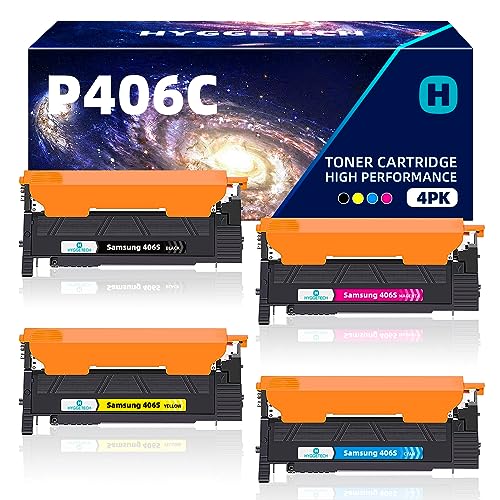 Hyggetech Compatible Toner Replacement for Samsung 406S CLT-406S CLT-K406S CLT-P406C Toner for Samsung Xpress C460W C460FW C410W CLP-360 CLP-360N CLP-365 CLP-365W CLX-3300 CLX-3305 CLX-3305FW von Hyggetech