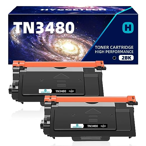 Hyggetech TN3480 2BK Compatible Toner Replacement for Brother TN3480 TN3430 Toner for Brother HL-L5100DN MFC-L5750DW MFC-L5700DW HL-L5200DW HL-L6400DW MFC L5750DW von Hyggetech