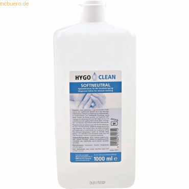 12 x HygoClean Flüssigseife soft neutral 1l 12 x HygoClean Flüssigseife soft neutral 1l von HygoClean
