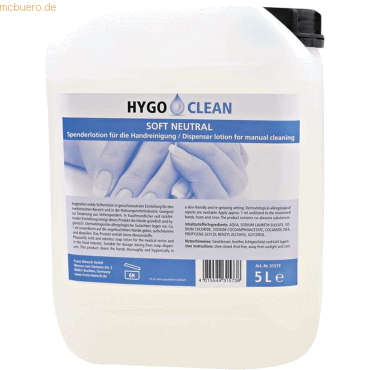 HygoClean Flüssigseife soft neutral 5l von HygoClean