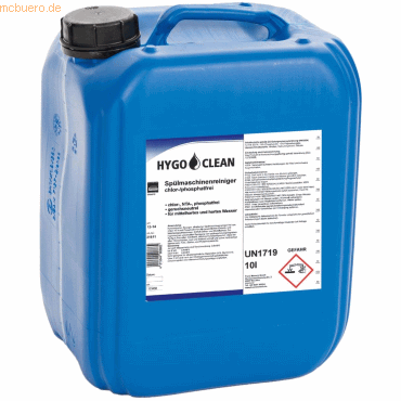 HygoClean Spülmaschinenreiniger chlor- und phosphatfrei 10l von HygoClean