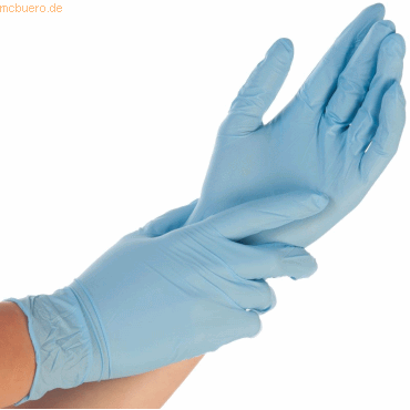 10 x HygoStar Nitril-Handschuh Control gepudert S 24cm blau VE=100 Stü von HygoStar