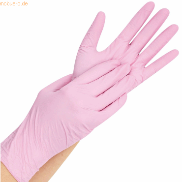 10 x HygoStar Nitril-Handschuh Safe Light puderfrei L 24cm pink VE=100 von HygoStar