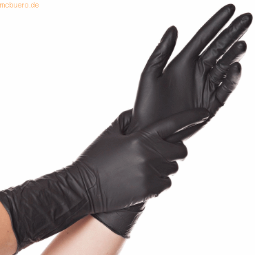 10 x HygoStar Nitril-Handschuh Safe Long puderfrei S 30cm schwarz VE=1 von HygoStar