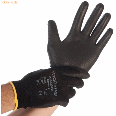 10 x HygoStar Nylon-Feinstrick-Handschuh Black Ace XS/6 schwarz VE=12 von HygoStar
