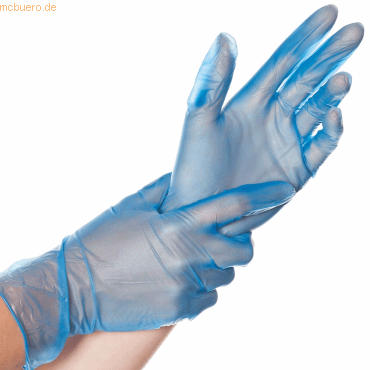 10 x HygoStar Vinyl-Handschuh Classic gepudert S 24cm blau VE=100 Stüc 10 x HygoStar Vinyl-Handschuh Classic gepudert S 24cm blau VE=100 Stüc von HygoStar