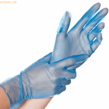 10 x HygoStar Vinyl-Handschuh Ideal puderfrei L 24cm blau VE=100 Stück von HygoStar