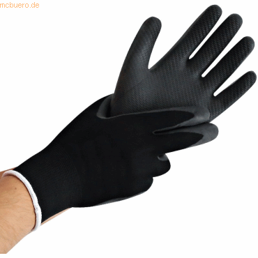 12 x HygoStar Polyester-Feinstrick-Handschuh Ultra Grip S/7 schwarz VE von HygoStar