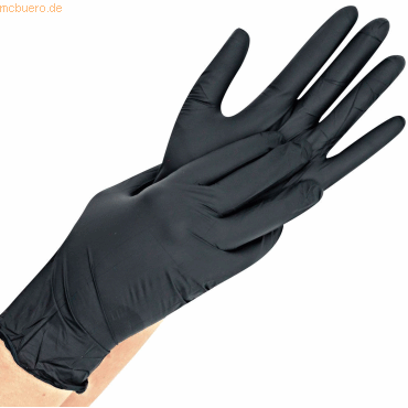 HygoStar Nitril-Handschuh Safe Light puderfrei M 24cm schwarz VE=100 S von HygoStar