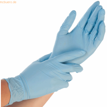 10 x Hygonorm Nitril-Handschuh Allfood Safe puderfrei XL 24cm blau VE= von Hygonorm