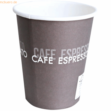 20 x Hygostar Kaffeebecher To Go 100ml DM 62mm Pappe braun-weiß VE=50 von Hygostar
