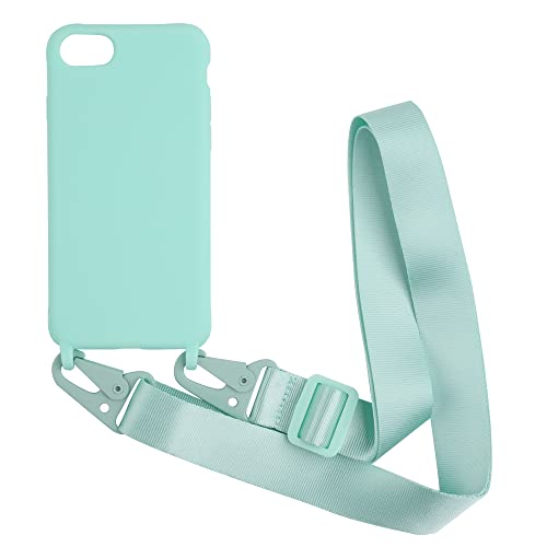 Handykette kompatibel mit iPhone 6/7/8(4.7") Hülle,Handyhülle Verstellbarer Necklace Silikonhülle Halsband Lanyard Schutzhülle Stoßfest TPU Bumper-Minzgrün von Hykmy