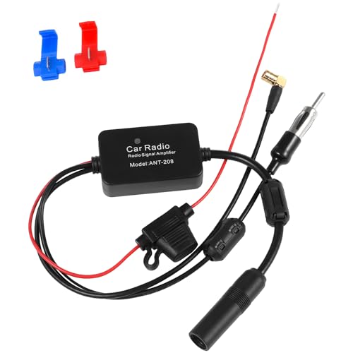 Hylzo Antennenverstärker Auto Dab +Am Fm Signal Verstärker Splitter Mit Antenne Aktiv Für Autoradio Nachrüsten Stecker Radio Adapter Kfz Empfaenger Antennenadapter Splitter Receiver von Hylzo