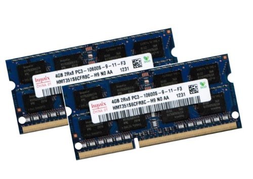 HYNIX Original 8GB Dual Channel Kit 2x 4 GB 204 pin DDR3-1333 SO-DIMM (1333Mhz, PC3-10600S, CL9) von Hynix