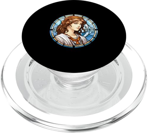 Hypatia Buntglas PopSockets PopGrip für MagSafe Hypatia Buntglas PopSockets PopGrip für MagSafe von Hypatia Art Style Designs For Women in STEM