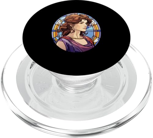Hypatia Buntglas PopSockets PopGrip für MagSafe Hypatia Buntglas PopSockets PopGrip für MagSafe von Hypatia Art Style Designs For Women in STEM