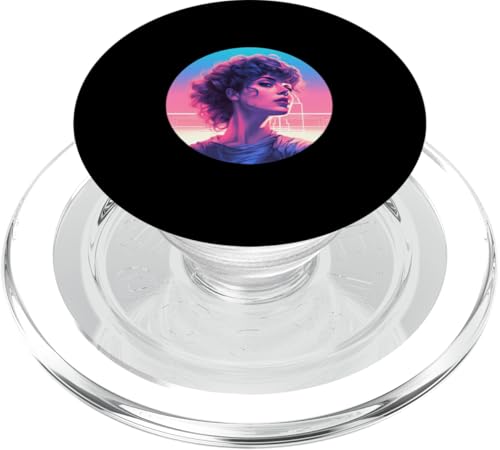 Hypatia Synthwave PopSockets PopGrip für MagSafe Hypatia Synthwave PopSockets PopGrip für MagSafe von Hypatia Art Style Designs For Women in STEM