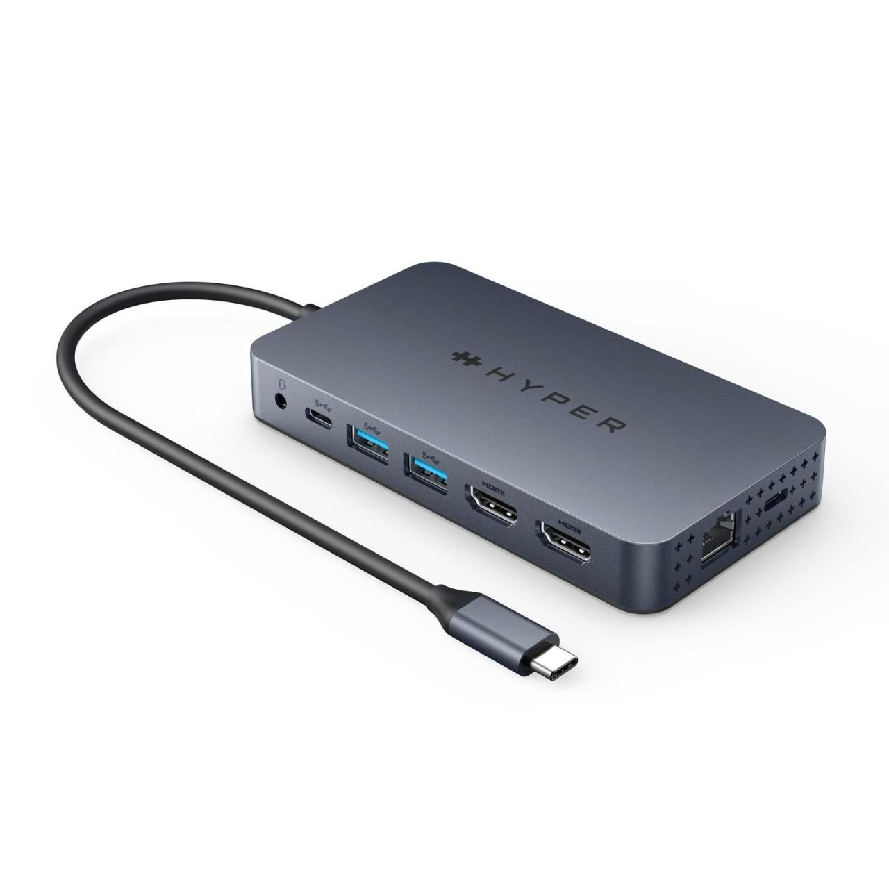 Hyper® HyperDrive Universal USB-C® 10-in1 Dual HDMI Mobile Dock - Space Grey ... von Hyper