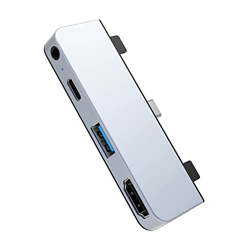 Hyper - HyperDrive 4-in-1 USB C Hub Für iPad Pro - 3.5mm Audio, USB-C Power, USB-A 3.0, 4K30Hz HDMI - Silber von Hyper