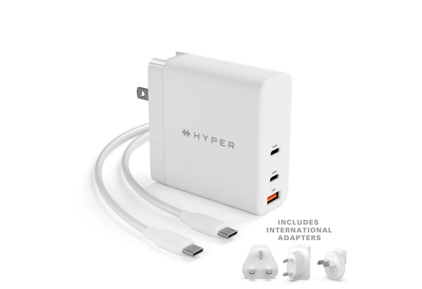 Hyper HyperJuice GaN 140W USB-C Charger - Global - Multi-port Ladestation (1-tlg) von Hyper