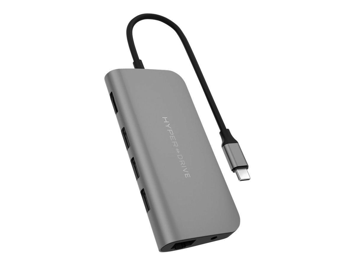 Hyper USB-Verteiler HYPER Drive POWER 9-in-1 USB-C Hub, Grau von Hyper
