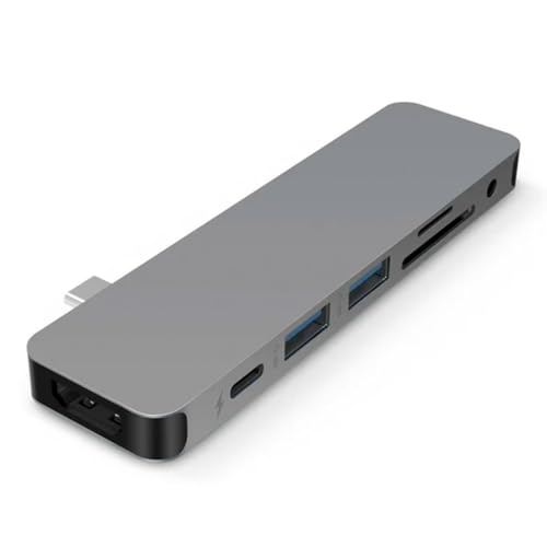 Hyperdrive Solo PC & Apple Macbookusb C Adapter - 7in1 Multiport Hub (HDMI, USB-C 60W Power, 2X USB3.1, Microsd/Sdcard Reader, Audio Jack) Space Gray von Hyper