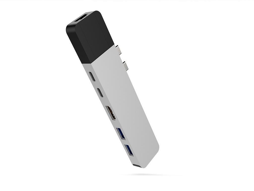 Sanho HyperDrive NET 6-in-2 Dockingstation USB-C für MacBook, silber von Hyper