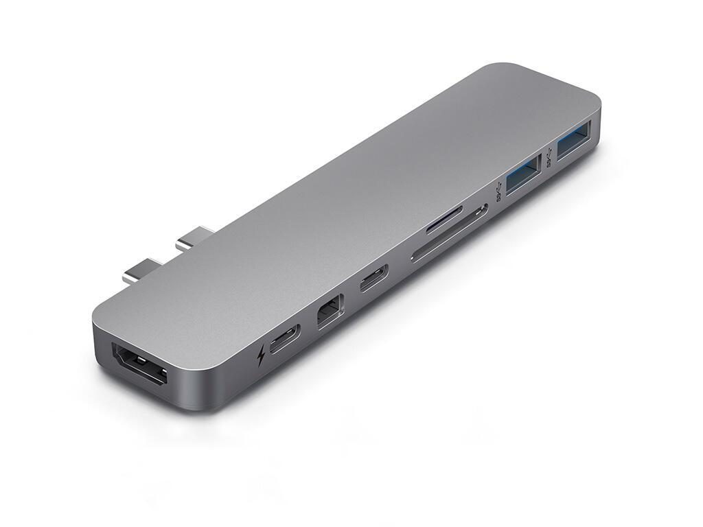 Sanho HyperDrive PRO 8-in-2 Hub Dockingstation USB-C für MacBook, grau von Hyper