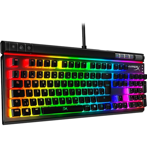 HyperX Alloy Elite 2 – Mechanische Gaming-Tastatur, Software-gesteuerte Beleuchtung und Makroanpassung, ABS Pudding Keycaps, Mediensteuerung, RGB Hintergrundbeleuchtung. Linear Switch, HyperX Red von HyperX