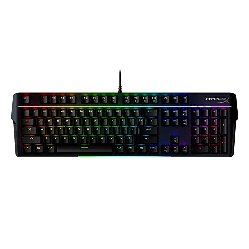 HyperX Alloy MKW100 – Mechanische Gaming-Tastatur, dynamische RGBBeleuchtung, Onboard-Speicher zum Speichern von Beleuchtungsprofilen, staubdichte mechanische Schalter, gebürsteter Aluminiumrahmen von HyperX