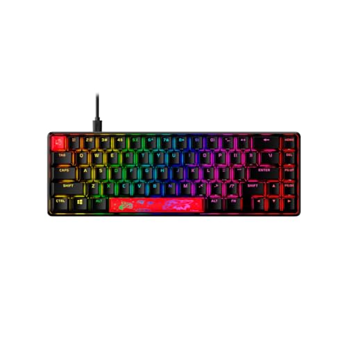 HyperX Alloy Origins 65, Mechanische Gaming-Tastatur, QWERTY amerikanisches Layout, 65-%-Formfaktor, HyperX Red Switch, PBT Double-Shot Keycaps, RGB-Beleuchtung, Abnehmbares USB-C-Kabel, Schwarz von HyperX