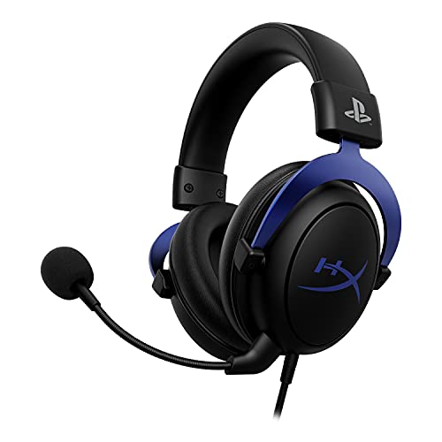 HyperX Cloud - Gaming-Headset, Playstation Offizielles Lizenziertes Produkt, für PS5 und PS4, Memory-Schaum-Komfort, rauschunterdrückendes Mikrofon, Stabiler Aluminiumrahmen., Schwarz/Blau von HyperX