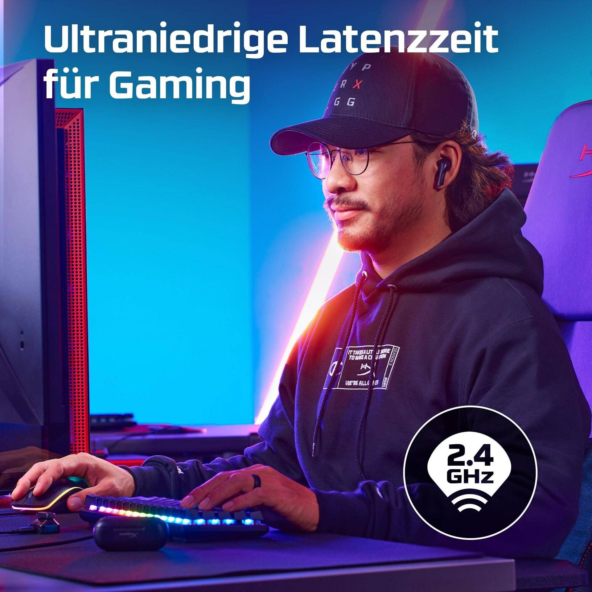 HyperX Cloud MIX Buds Wireless-Kopfhörer (schwarz). Produkttyp: Kopfhörer. Übertragungstechnik: Kabellos, Bluetooth. Empfohlene Nutzung: Anrufe/Musik. Kopfhörerfrequenz: 10 - 20400 Hz. Kabellose Reichweite: 20 m. Kabellänge: 2 m. Gewicht: 19 g. Produktfarbe: Schwarz (4P5D9AA) von HyperX