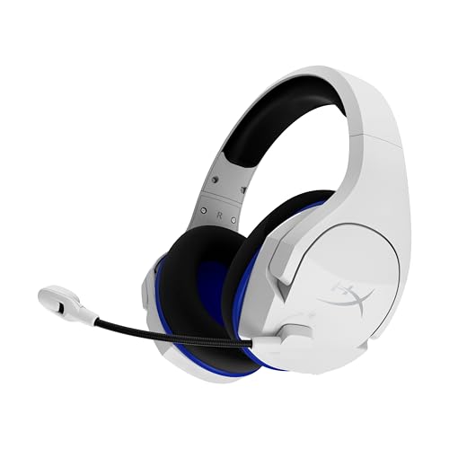 HyperX Cloud Stinger Core, Kabelloses Gaming-Headset, 2,4-GHz, kompatibel mit PS5, PS4 und PC, leicht, robuste Stahlschieber, Mikrofon mit Geräuschunterdrückung, integrierte Audiosteuerung, Weiß von HyperX