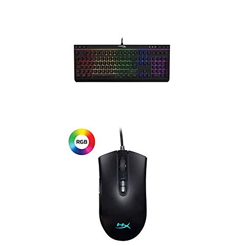 HyperX HX-KB5ME2-DE Alloy Core RGB Membrane Gaming Tastatur (Qwertz deutsches Layout) Schwarz + Pulsefire Core RGB Gaming-Maus Schwarz von HyperX