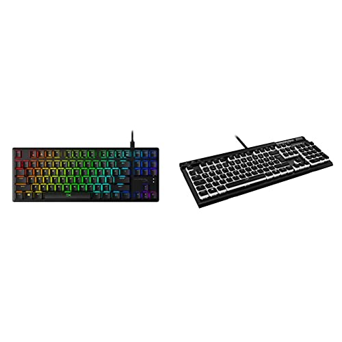 HyperX HX-KB7AQX-US Alloy Origins Core, RGB Mechanische Gaming Tastatur, Tenkeyless & Pudding Keycaps - Vollständiger Tastensatz- ABS - DE Layout - Schwarz von HyperX