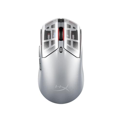 HyperX Pulsefire Haste 2 S Kabellose Gaming-Maus, Magnesiumgehäuse, Ultra-leicht, 64 g, Akku 120 h, Glass Skates, 26 K Sensor, Silber HyperX Pulsefire Haste 2 S Kabellose Gaming-Maus, Magnesiumgehäuse, Ultra-leicht, 64 g, Akku 120 h, Glass Skates, 26 K Sensor, Silber von HyperX