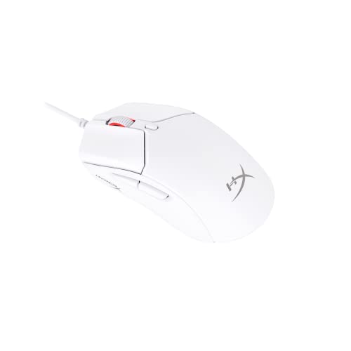 HyperX Pulsefire Haste 2, Kabelgebundene Gaming-Maus, 53 g, 26K Sensor, 26.000 DPI, 8000 Hz Abfragerate, 6 Programmierbare Tasten, RGB-Beleuchtung, PC/Xbox/PS-kompatibel, Weiss von HyperX