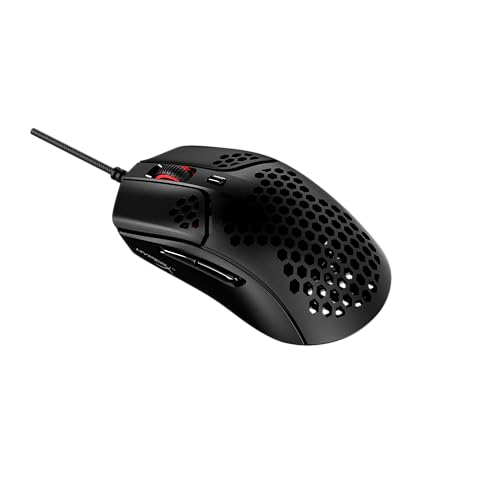 HyperX Pulsefire Haste Gaming-Maus – Ultraleicht, 59g, Wabenschale, Hex-Design, HyperFlex-Kabel, bis zu 16.000 DPI, 6 programmierbare Tasten von HyperX